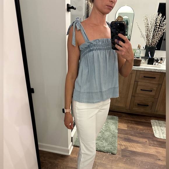 Express Light Blue Denim Top size XS - Picture 1 of 8
